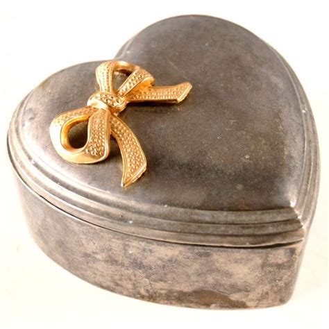 tiny metal present box gold bow|Gold Bow Trinket Box .